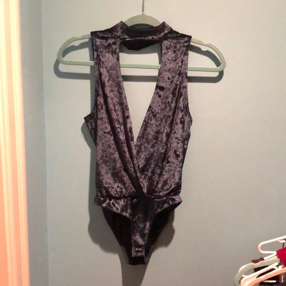 Dark teal, velvet body suit